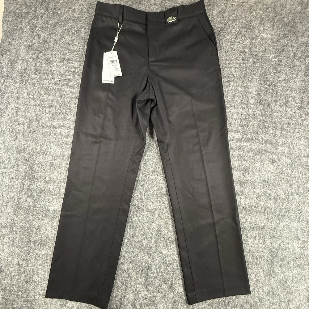 Lacoste Chino Pants Mens 32x31 Black Straight Fit Comfort Stretch NWT